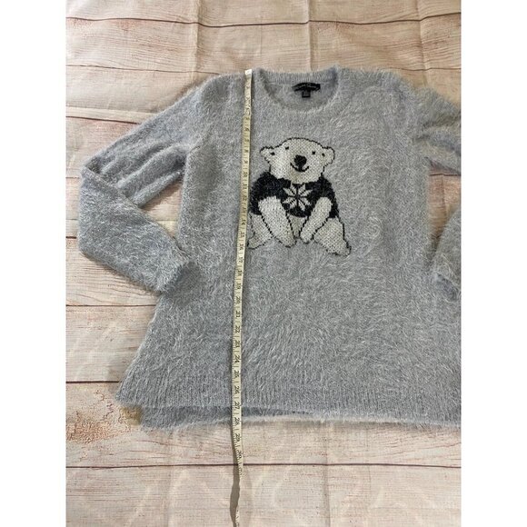 French Laundry Women's Grey Soft Polar Bear Long Sleeve Sweater - Large - Picture 6 of 12